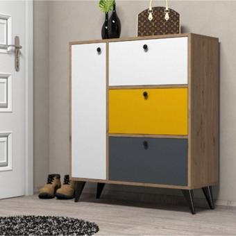 Mezza 1804 Bella  Ayakkabılık 6 Raflı 4 Kapaklı Colorful