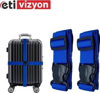 Etivizyon Valiz Bavul Emniyet Kemeri 2 Adet MAVİ