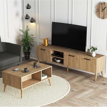 Mezza Set 1587-2076 Exxen 180 Cm Tv Ünitesi + Exxen Orta Sehpa - Sepet Rengi
