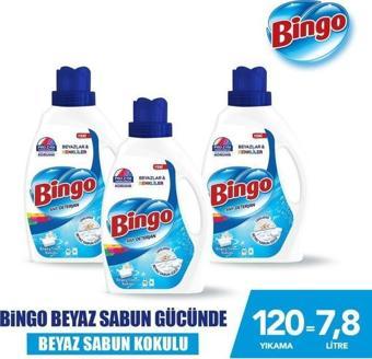 Bingo Sıvı Deterjan Beyaz Ve Renkli Beyaz Sabun Kokulu 2,6 ml X 3 Adet