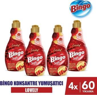 Bingo Soft Konsantre Çamaşır Yumuşatıcısı Lovely 1440 ml X 4 Adet