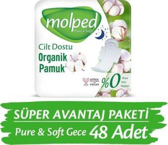 Molped Pure & Soft Gece Süper Ekonomik Ped 16 Lı X 3 Adet