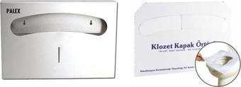 Klozet Kapak Örtüsü+Palex Çelik Klozet Kapak Örtü Dispenseri İkili Set-3802-2