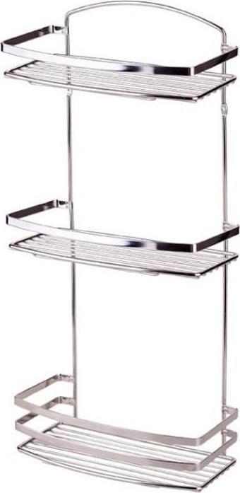 Geseus Üç Katlı Paslanmaz Çelik Banyo Rafı Mat İnox 15Yıl Garanti BK086SS