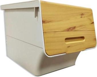 Motek Patateslik Soğanlık Tekerlekli Organizer Çok Amaçlı Saklama Kutusu 1X33 Lt Bambu+Krem