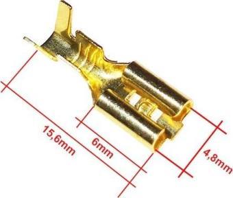 Emay Center 5 Adet SF1D İzolesiz Dişi Fiş Terminal Soket Kablo Ucu Metali 4.8mm Klemens 