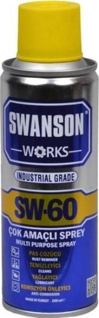 Emay Center Swanson Works Sw-60 Pas Sökücü 200ml. Korozyon Önleyici Çok Amaçlı Multi Sprey 200 ML