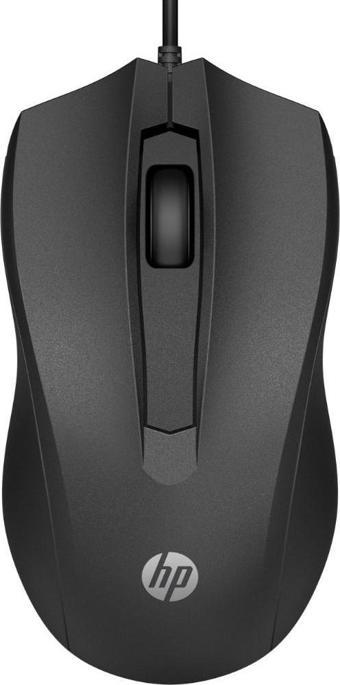 HP 100 6VY96AA Siyah Optik Kablolu Mouse 1.600 DPI Hassas Optik Sensörü