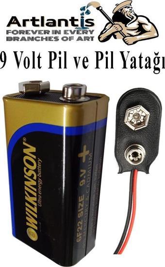 9 Volt Pil ve Pil Yatağı 1 Adet 9V Pil Yuvası İkili 9V Pil Başlığı Pil Tutucu Çift Başlıklı Kare Pil Okul Elektrik Deney
