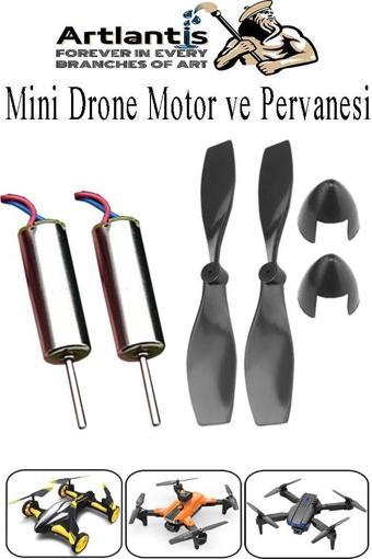 Drone Motoru VE Pervanesi 2 Adet Dc Mini Dron Motor Yüksek Hızlı Çekirdeksiz Pervane Kanatı Deney Okul Helikopter Uçak