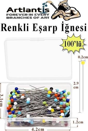 Eşarp İğnesi Renkli 100 lü 1 Paket Türban İğnesi Başörtüsü Toplu İğne Şal Düğün Nikah Nişan Kına Sünnet Takı İğnesi