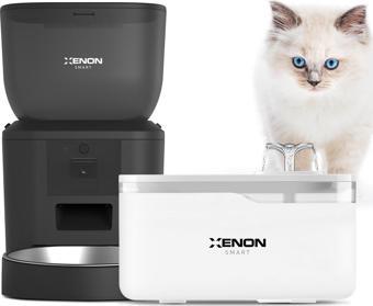 Xenon Smart Akıllı Kedi Mama Kabı, Otomatik Kedi Su Pınarı Seti, Kameralı Sesli İletişim, Mobil Kontrol