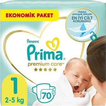 Prima Premium Care 1 Beden Bebek Bezi 70 Adet Yeni Doğan Jumbo Paket