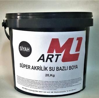 M1 Art Süper Akrilik Su Bazlı Siyah Boya 20.Kg