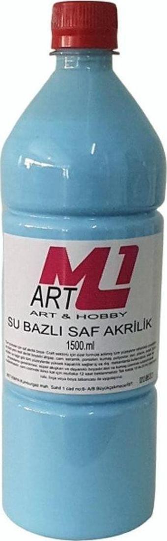 M1 Art Saf Akrilik Boya 1500.Ml 9 Renk Seçeneği, Ahşap, Tuval, Seramik , Duvar ,Taş