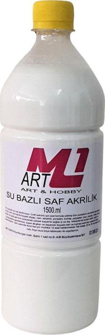 M1 Art Saf Akrilik Boya 1500.Ml 9 Renk Seçeneği, Ahşap, Tuval, Seramik , Duvar ,Taş