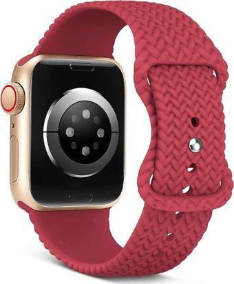 Qifit Apple Watch Kordon Band İle Uyumlu Silikon Örgülü Bantlar 38Mm 40Mm 41Mm 42Mm 44Mm 45Mm 49Mm