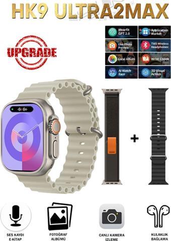 Qifit Watch 9  Hk9 Ultra 2 Max 2024 Yeni Versiyon Albüm, Kamera İzleme, Kulaklık Bağlanma(Kordon Hediyeli)