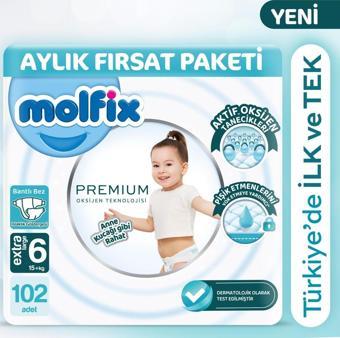 Molfix Premium Aylık Fırsat Paketi 6 Beden 102 Adet