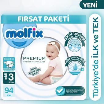 Molfix Premium Ultra Fırsat Paketi 3 Beden 94 Adet