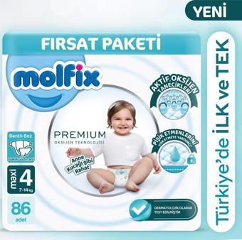 Molfix Premium Ultra Fırsat Paketi 4 Beden 86 Adet