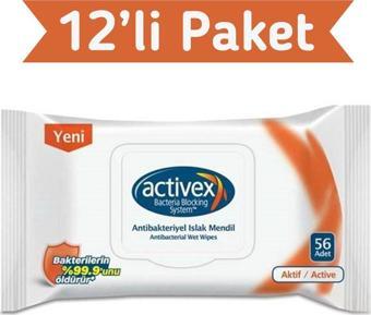 Activex Antibakteriyel Islak Mendil Aktif 56x12 672 Yaprak