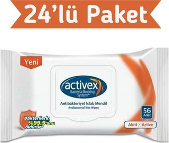 Activex Antibakteriyel Islak Mendil Aktif 56x24 1344 Yaprak