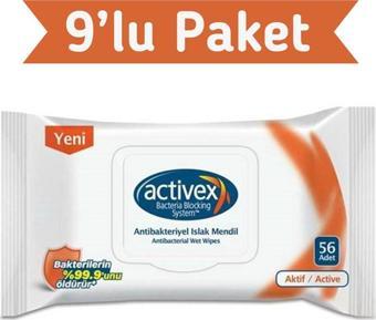 Activex Antibakteriyel Islak Mendil Aktif 56x9 504 Yaprak