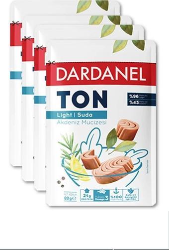 Dardanel Light Ton Balığı Poşet 80 gr x 4 Adet