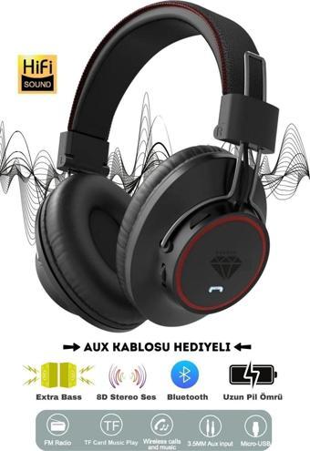 Favors Katlanabilir Kulaküstü Bluetooth Kulaklık Extra Bass 8D Hd Stereo Sound Pure Bass Hd10