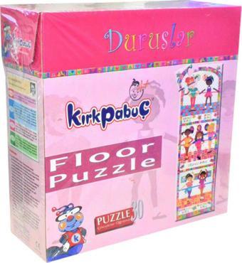 Kız Çocukları İçin Duruşlar Temalı Zemin Pazıl Floor Puzzle 30 Parça