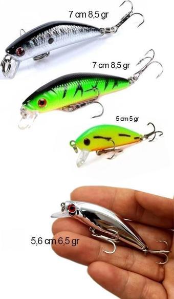 4 Lü Set Ayna Rapala Lures Maket Balık Yapay Suni YemTurna Levrek Alabalık LüferAilesi JigYem