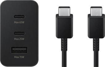 ScHitec 65W 2xPD+UsbA Ev Tipi Şarj Aleti 3 Çıkışlı Type-C to Type-C Kablolu Set