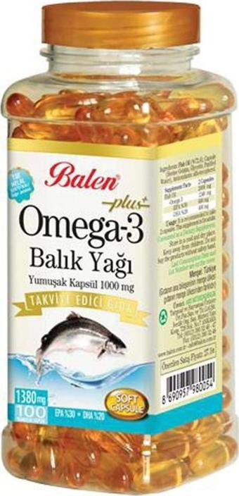 Balen Omega 3 Balık Yağı Yumuşak Kapsül 1000 Mg 100 Kapsül