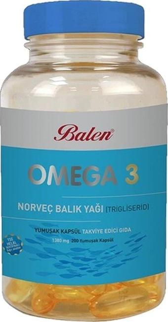 Tunalı Life Balen Omega 3 Norveç Balık Yağı 200 Kapsül X 1380Mg