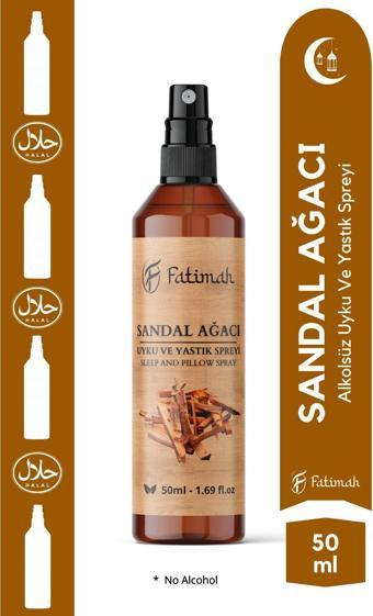 Fatimah Doğal Sandal Ağacı Kokulu Alkolsüz Uyku Ve Yastık Spreyi Natural Sleep And Pıllow Spray 50 Ml