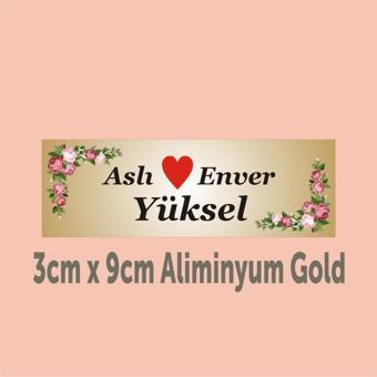 Kişiye Özel Kapı Isimliği Aliminyum Parlak Levha 3cm x 9cm ölçüsünde