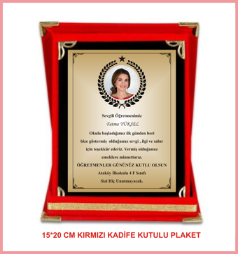 Öğretmenler Günü Plaketi , öğretmene Çelenk Model Teşekkür Plaketi 15x20cm