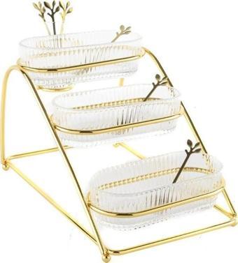 Mikasa Moor Gold 3 Katlı Metal Cam Servis 31x19x20cm P350.824176