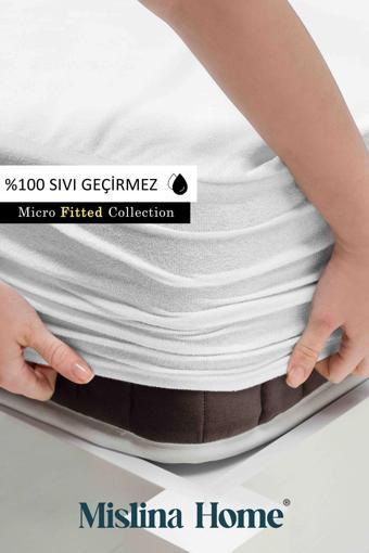 Mislina Micro Classic Sıvı Su Geçirmez Fitted Full Kenar Tek Çift Kişilik Bebek Çocuk Yatak Koruyucu Alezi