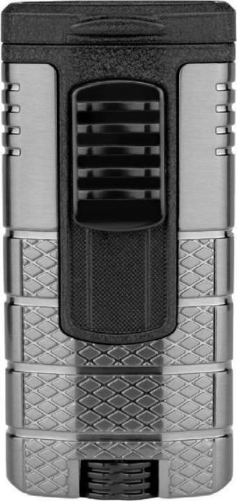 Xikar Tactical Triple Lighter Gunmetal Siyah Puro Çakmağı