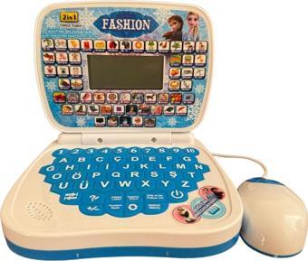 Oyuncak Laptop Frozen Elsa Bilgisayar Türkçe-İngilizce 100 Fonksiyonlu Eğitici Oyuncak