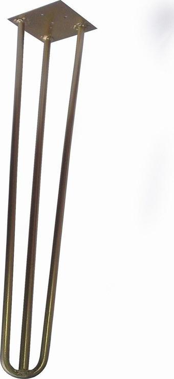 Wooden Gold Altın Yaldız Rustik Tarz Has Demir Firkete Masa Sehpa Ayağı 55 cm