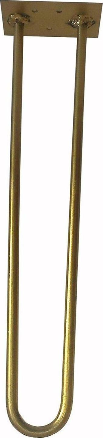 Wooden Gold Altın Yaldız Rustik Tarz U Model Has Demir Firkete Masa Sehpa Ayağı 25 cm