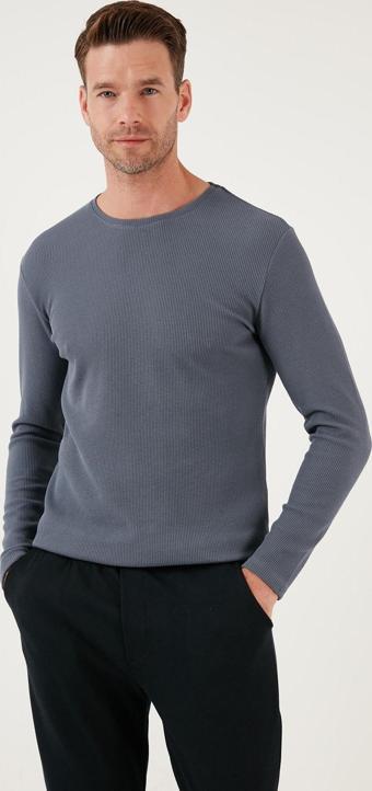 Buratti Pamuklu Bisiklet Yaka Slim Fit Basic Erkek Sweat 5905073 KOYU GRİ