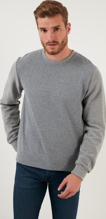 Buratti Pamuklu Regular Fit Bisiklet Yaka Erkek Sweat 59052111 GRİ