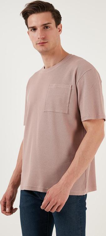 Buratti Pamuklu Rahat Kesim Tek Cepli Bisiklet Yaka Erkek T Shirt 5902642 PUDRA