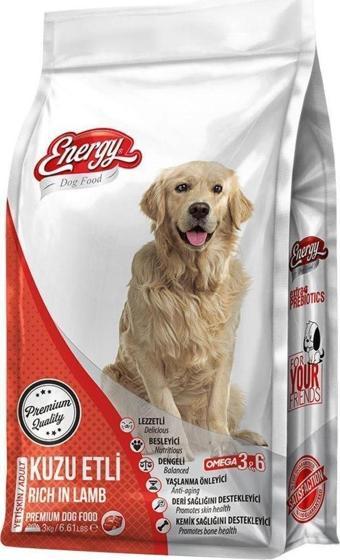 Energy Kuzu Etli Yetişkin Köpek Maması 3 Kg