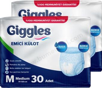 Giggles Emici Külot Medium (M) Hasta Bezi | 60 Adet - 2 Paket