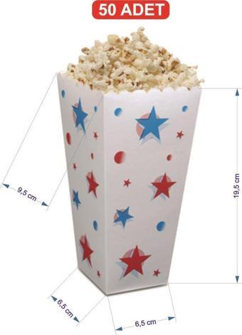 Büyük Karton PopCorn / Mısır Kutusu 50 Adet